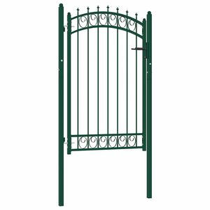 vidaXL Brama ogrodzeniowa EMMEN z kolcami stalowa 103x117 cm zielona