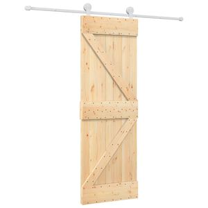 vidaXL Drzwi przesuwne Naturalne i białe 70 x 210 cm