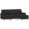 vidaXL 3-osobowa sofa z podn&oacute;żkiem, czarna, 180 cm, tkaniną