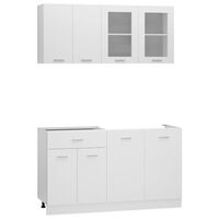 vidaXL 4-cz. zestaw szafek kuchennych, biały, płyta wiórowa