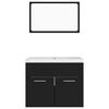 vidaXL Zestaw mebli łazienkowych, czarny, płyta wi&oacute;rowa