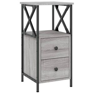 vidaXL Szafka nocna, szary dąb sonoma, 34x35,5x70 cm