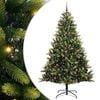 vidaXL Sztuczna Choinka Składana na Święta 300 LED zielony 210 cm
