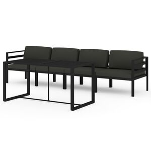 vidaXL 5-cz. zestaw mebli ogrodowych, poduszki, aluminium, antracyt