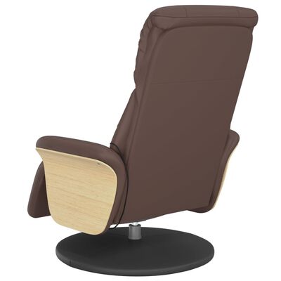 vidaXL Rozkładany fotel masujący z podnóżkiem, brązowy, sztuczna skóra