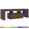 vidaXL Szafka pod TV z oświetleniem LED, brązowy dąb, 120x35x40 cm
