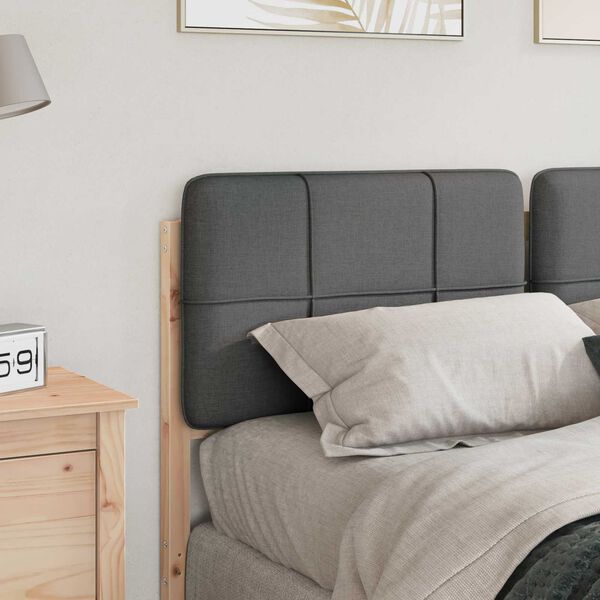 vidaXL Tapicerowane wezgłowie Z zagł&oacute;wkiem Brązowy i jasnoszary 135 cm