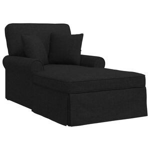 vidaXL Chaise Lounge z Fartuszkiem Czarny 91 x 157 x 91 cm tkanina
