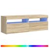 vidaXL Szafka pod TV z oświetleniem LED, dąb sonoma, 120x35x40 cm