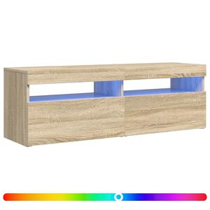 vidaXL Szafka pod TV z oświetleniem LED, dąb sonoma, 120x35x40 cm