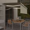 vidaXL Ręcznie zwijana markiza z zasłoną i LED, 4x3 m, kremowa