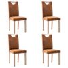 vidaXL Krzesła stołowe, 4 szt., brązowe, sztuczna sk&oacute;ra zamszowa
