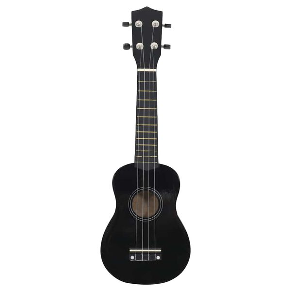 vidaXL Ukulele sopranowe z pokrowcem, dla dzieci, czarne, 23"