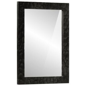 vidaXL Lustro łazienkowe, czarne, 50x70x2,5 cm, drewno mango i szkło