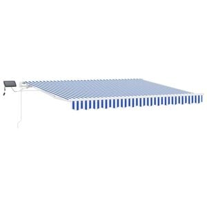 vidaXL Markiza wysuwana Niebieski i biały 350 x 250 cm