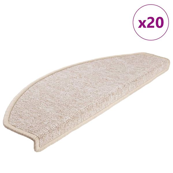 vidaXL Maty na schody 20 szt. 65x24x4 cm Taupe P&oacute;łokrągłe Duże