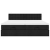 vidaXL Rama łóżka otomana z materacami, czarna, 180x200 cm, tkanina
