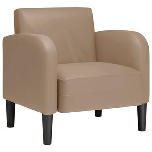 vidaXL Sofa Fotel z Podłokietnikami Cappuccino 54 cm Sk&oacute;ra ekologiczna