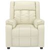 vidaXL Podnoszony fotel masujący, kremowy, obity sztuczną skórą