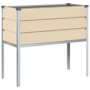 vidaXL Donica Kość słoniowa 100 x 45 x 90 cm Stal Galwanizowana