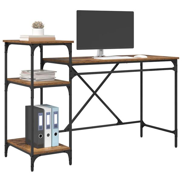 vidaXL Biurko Stare drewno 135 x 50 x 90 cm Materiał drewnopochodny