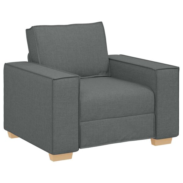 vidaXL Sofa 3 pcs Ciemnoszary Tkanina lniana