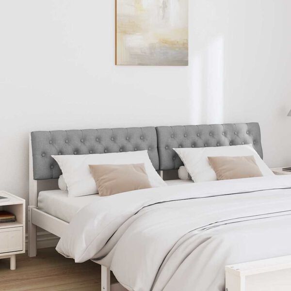 vidaXL Tapicerowane wezgłowie Jasnoszary 180 cm Lite drewno sosnowe