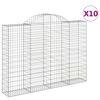 vidaXL Kosze gabionowe, 10 szt, 200x30x140/160cm, galwanizowane żelazo