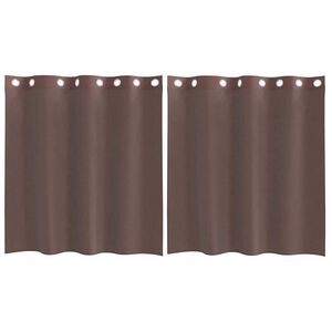 vidaXL Zasłony woalowe z przelotkami 2 szt. Brązowe 140x140 cm
