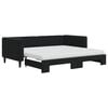 vidaXL Sofa rozsuwana z materacami, czarna, 90x190 cm, aksamit