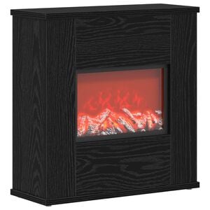 vidaXL Kominek elektryczny Czarny dąb 47 x 18 x 48 cm