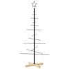 vidaXL Metalowa choinka z drewnianą podstawą, czarna, 120 cm