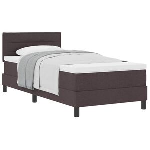 vidaXL Ł&oacute;żko sprężynowe Z zagł&oacute;wkiem Ciemny brąz 80 x 200 cm tkanina