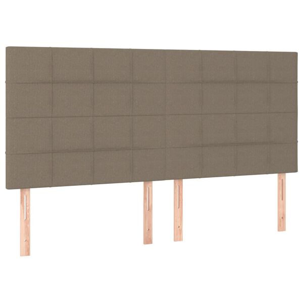 vidaXL Zagł&oacute;wek taupe 180x5x118/128 cm materiał