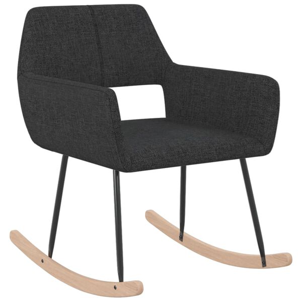 vidaXL Fotel bujany, czarny, tapicerowany tkaniną