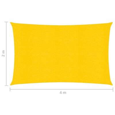 vidaXL Żagiel przeciwsłoneczny, 160 g/m², żółty, 2x4 m, HDPE