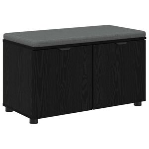 vidaXL Ławka w przedpokoju z poduszką Czarny Dąb 80 x 38 x 46 cm