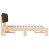 vidaXL Ramka ł&oacute;żka z tapicerowanym wezgłowiem Ciemnoszary 135 x 190 cm