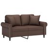 vidaXL 2-osobowa sofa z poduszkami, brązowa, 120 cm, sztuczna sk&oacute;ra