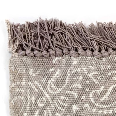 vidaXL Dywan typu kilim, bawełna, 120 x 180 cm, taupe ze wzorem