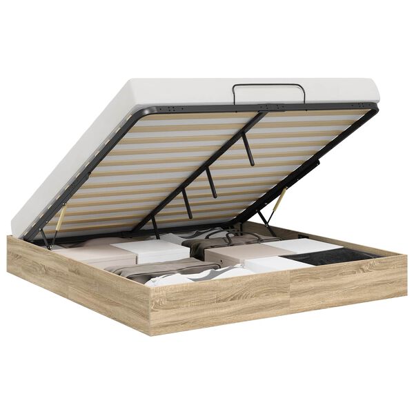 vidaXL Ł&oacute;żko otomanowe Dąb Sonoma 193 x 120 x 25 cm Płyta wi&oacute;rowa