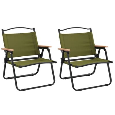 vidaXL Krzesła turystyczne, 2 szt, zielone, 54x43x59cm, tkanina Oxford