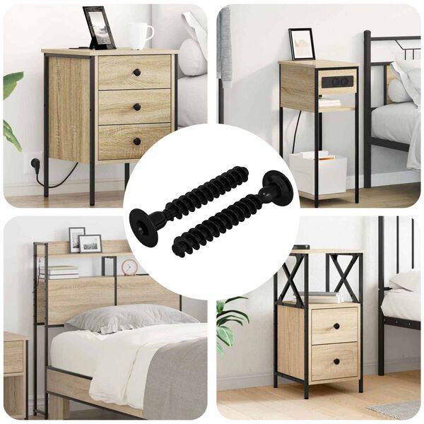 vidaXL Śruba z gniazdem i gł&oacute;wką sferyczną 2 pcs Czarny M5 x 40 mm