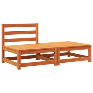 vidaXL Sofa ogrodowa bez podłokietników, z podnóżkiem, woskowy brąz