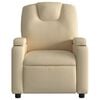 vidaXL Rozkładany fotel masujący, kremowy, obity tkaniną