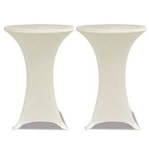 Obrus na st&oacute;ł barowy &Oslash; 60 cm kremowy rozciągany 2 szt