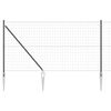 vidaXL Płot Euro z Kolcami 10 x 1,2 m Stal pokryta PVC Szary Siatka
