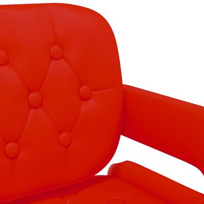 vidaXL Obrotowe krzesło stołowe, czerwone, obite sztuczną skórą