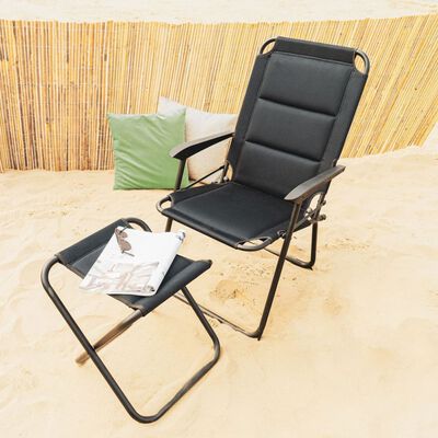 Travellife Luksusowe składane krzesło Barletta Compact, czarne
