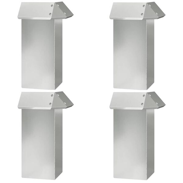 vidaXL Ogrodzenie ślimakowe 4 pcs Srebrny 13,5 x 13,5 x 25 cm
